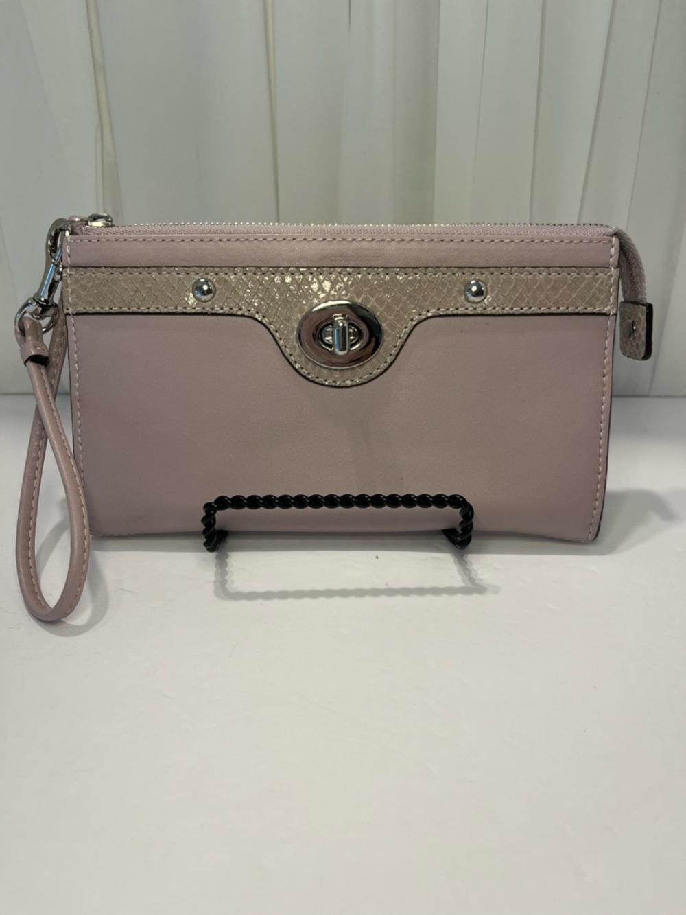 Coach Lavender Wristlet Clutch with Silver Accent